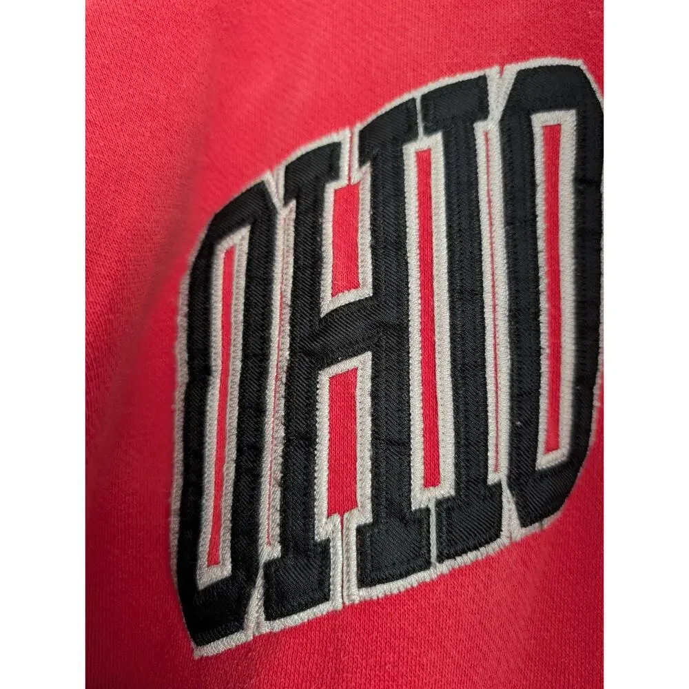 Ohio State‎ Buckeyes Hoodie Sweatshirt Red Size XL Embroidered Y2K Spellout 2010